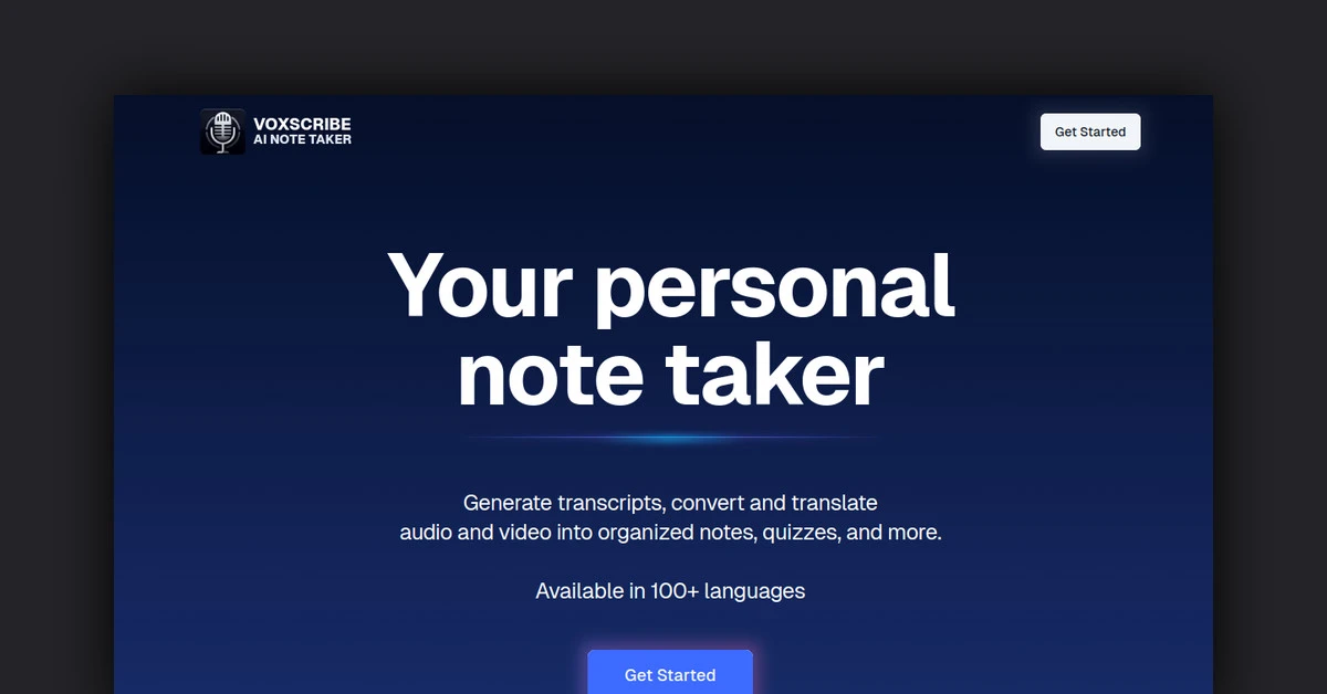 Voxscribe: AI Note Taker